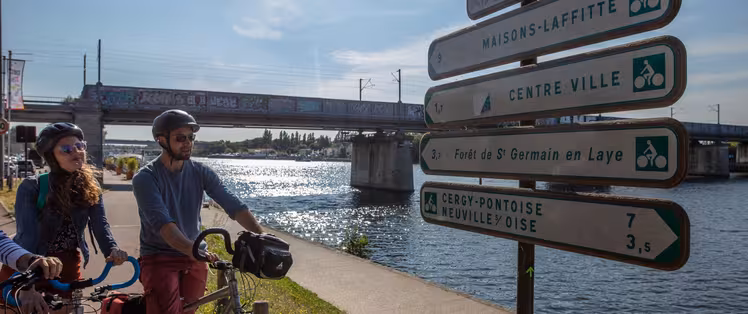 Le balisage de la Seine à vélo à Conflans-Sainte-Honorine
