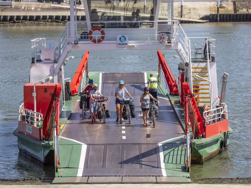The little Seine ferries, or bacs, between Rouen and Le Havre