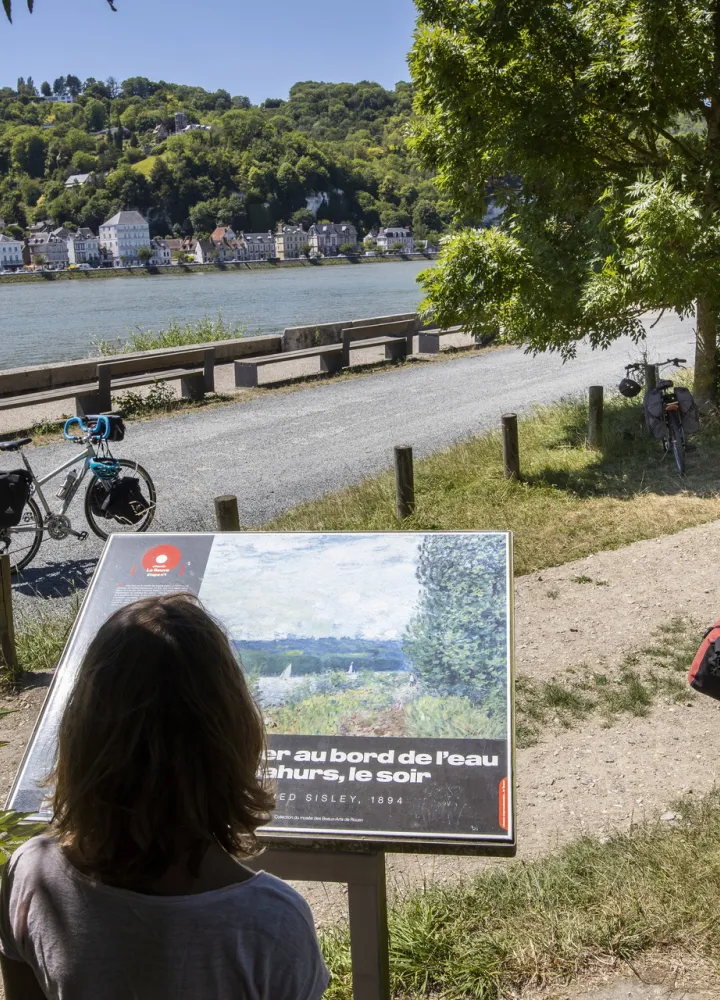 Panneau Impressioniste à Sahurs, en face de La Bouille