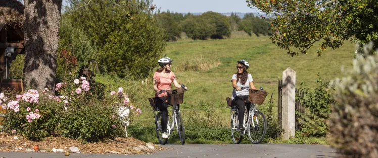 Arrivée au gîte des cigognes à vélo